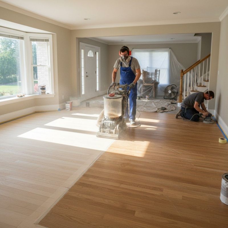 Local Hardwood Floor Refinishing pros at work